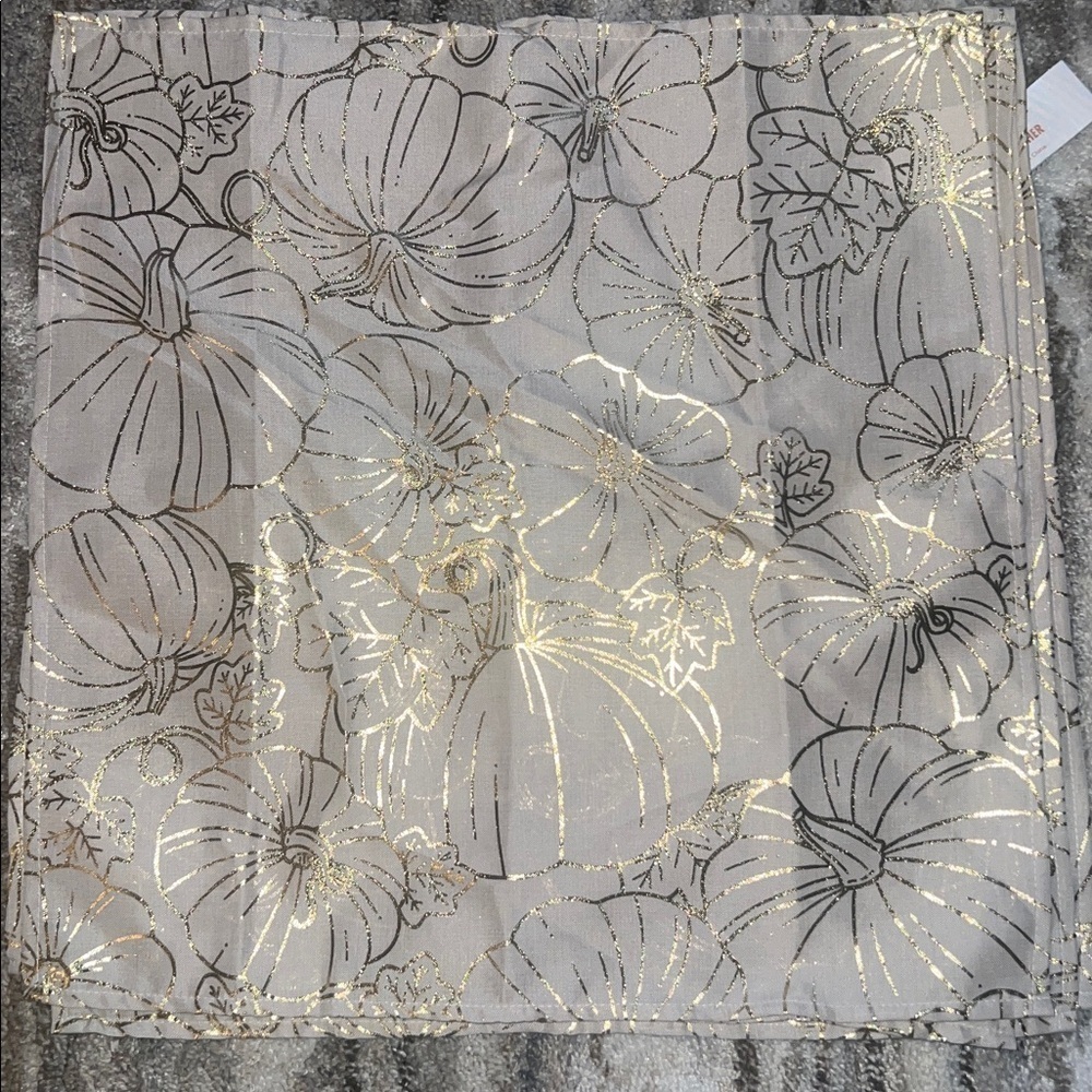 Gold and Gray Floral Fabric - Picture 1 of 4